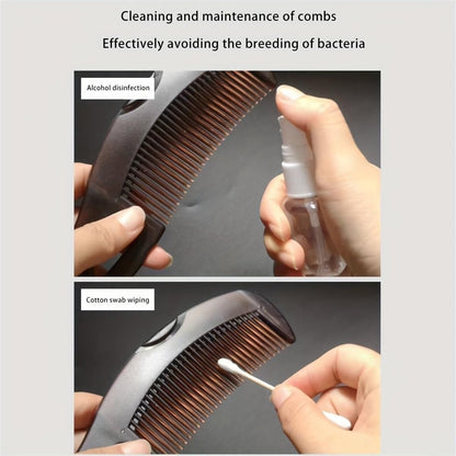 Comb being used on scalp to remove flakes